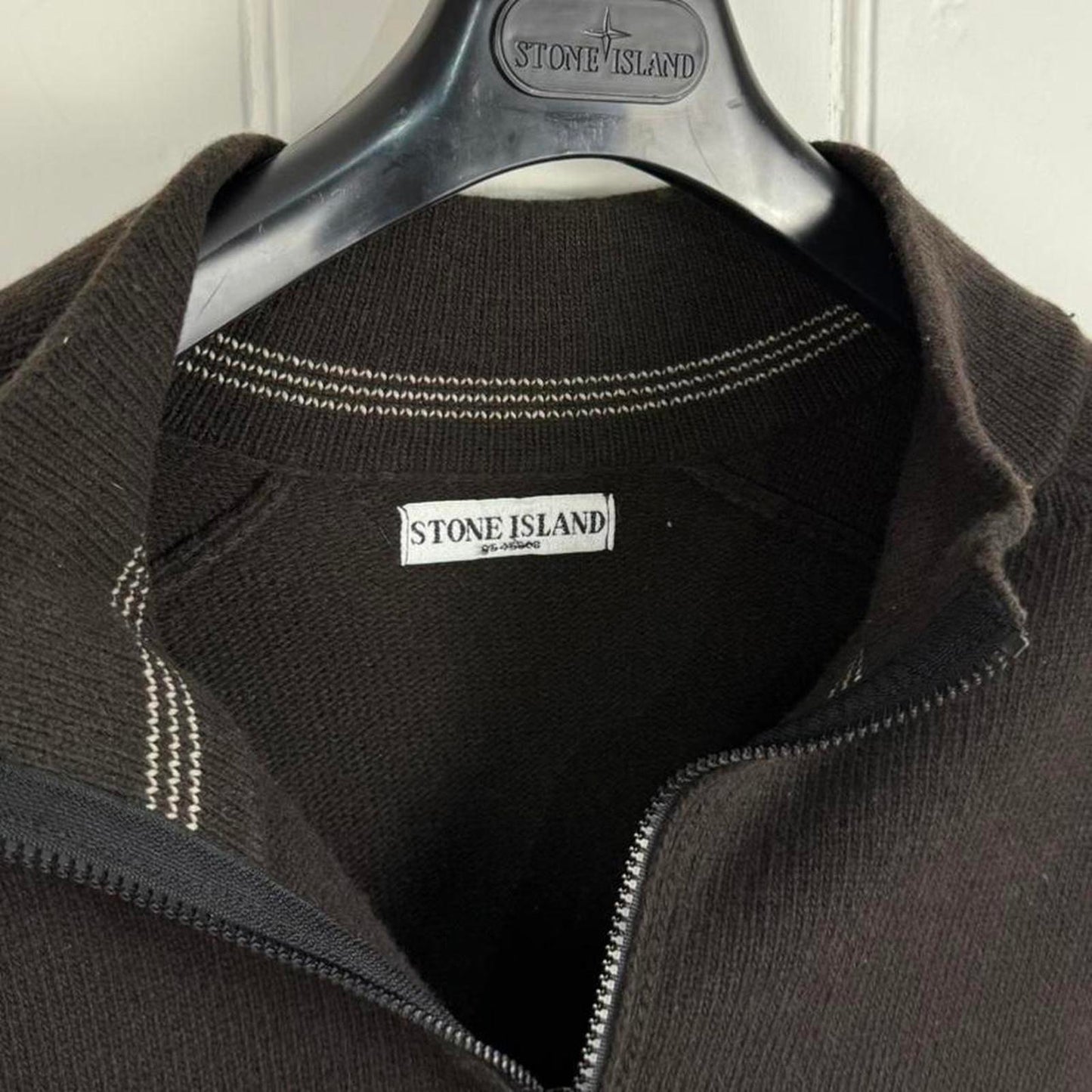 Stone Island Quarter Zip Knit Brown (XL)