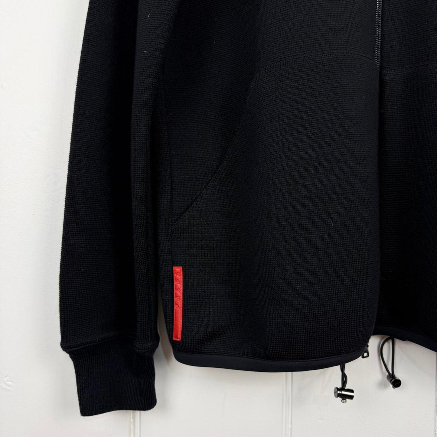 2000's Prada Wool Zip Hoodie Black (L/XL)