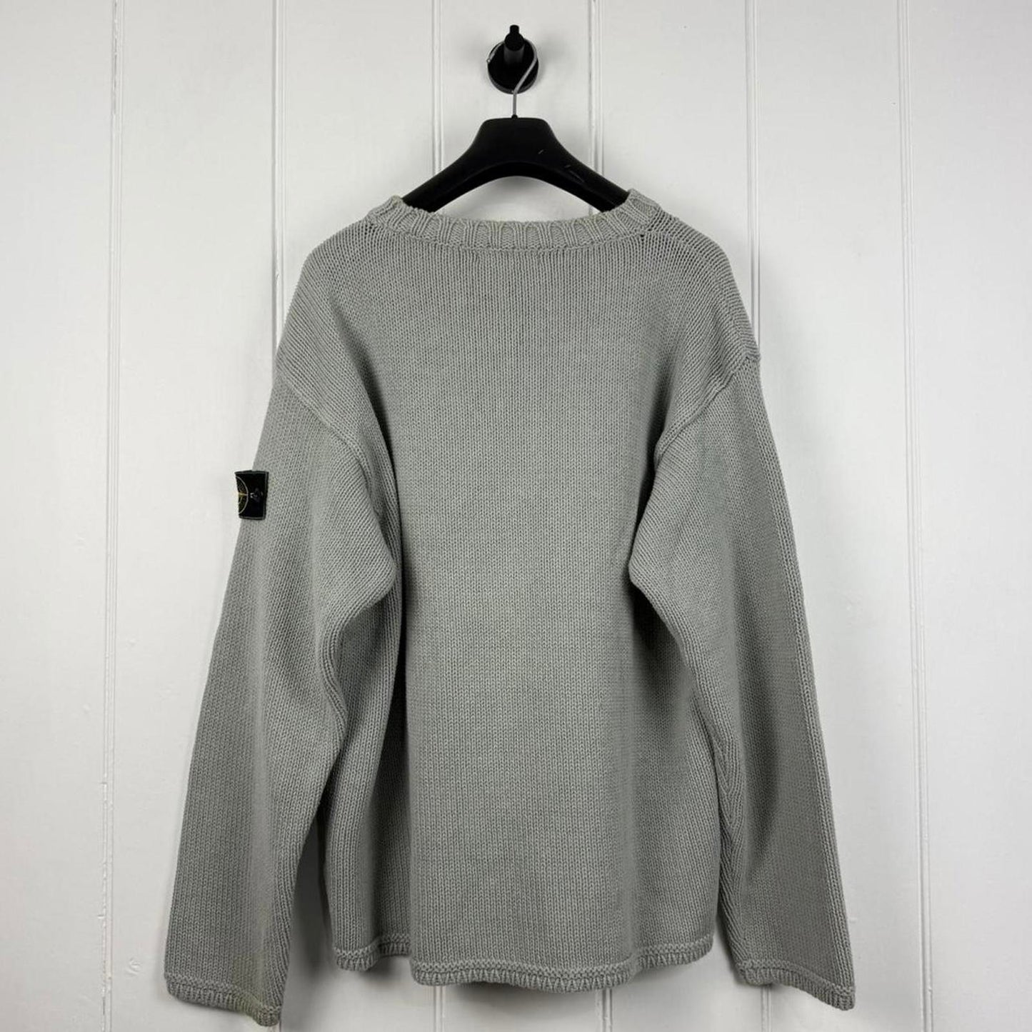 Stone Island Crew Neck Heavy Knit Sweater Grey (XL)
