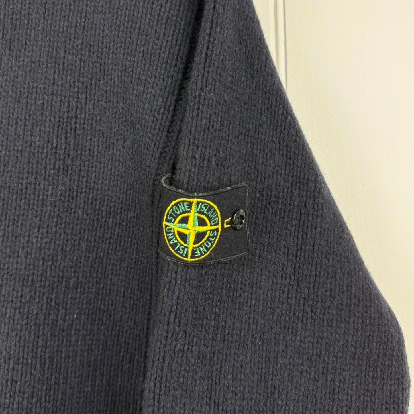 Stone Island Wool Mock Neck Knit Navy (XL)