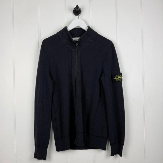 Stone Island Zip Knit Jumper in Navy (M)