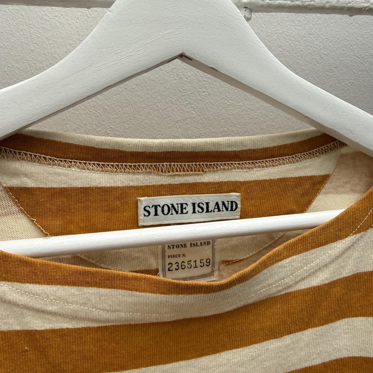 1989 Stone Island Reflective Logo T-shirt in yellow (M)