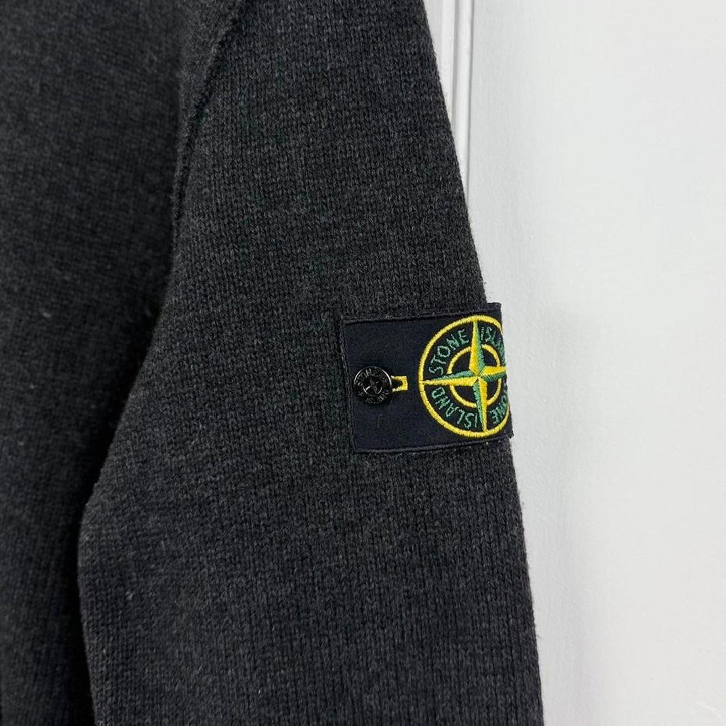 Stone Island Button Up Knit Cardigan Charcoal (XL)