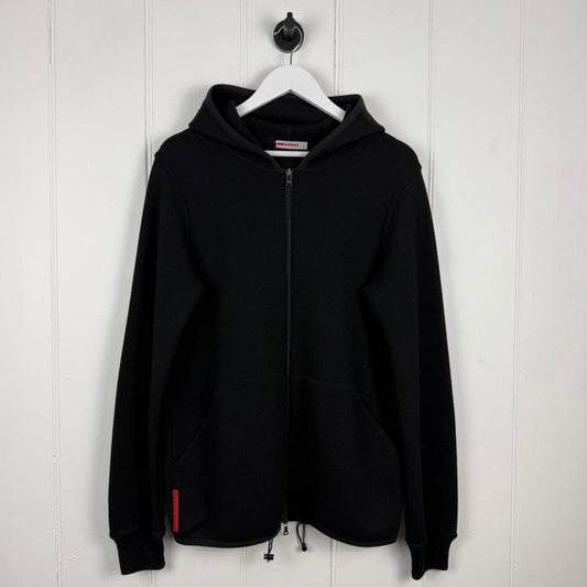 2000's Prada Wool Zip Hoodie Black (L/XL)