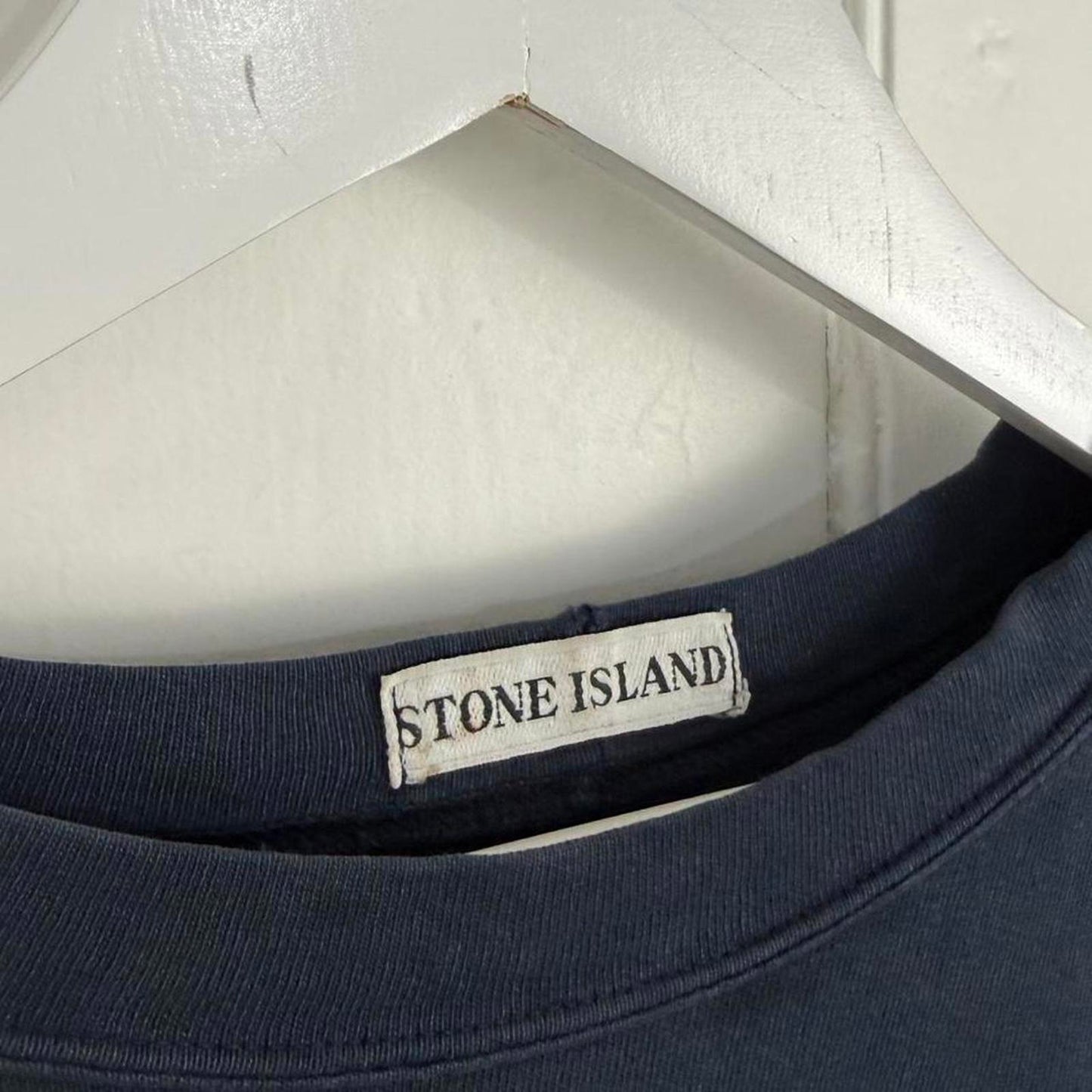 Stone Island Long Sleeve Logo T-Shirt Navy (M)