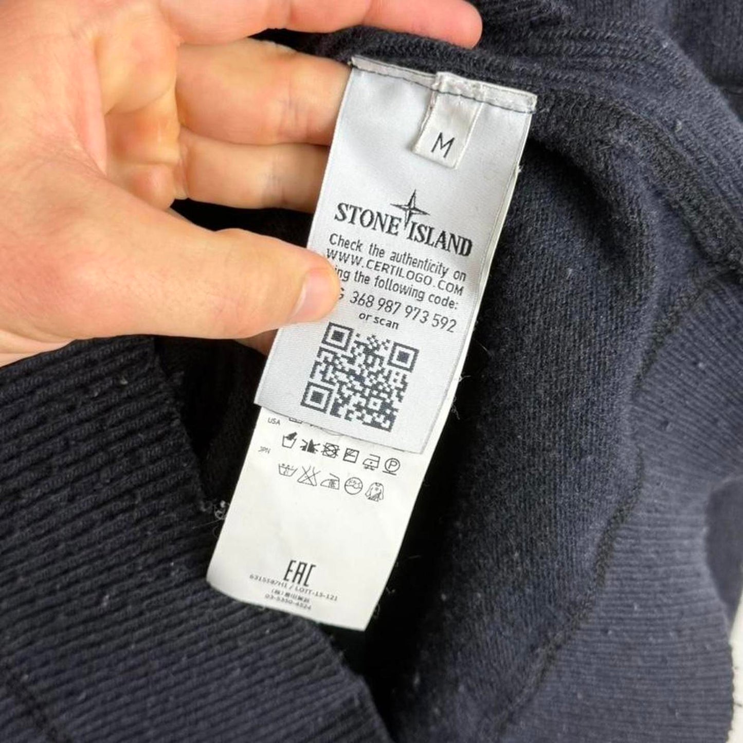 Stone Island Zip Knit Jumper in Navy (M)