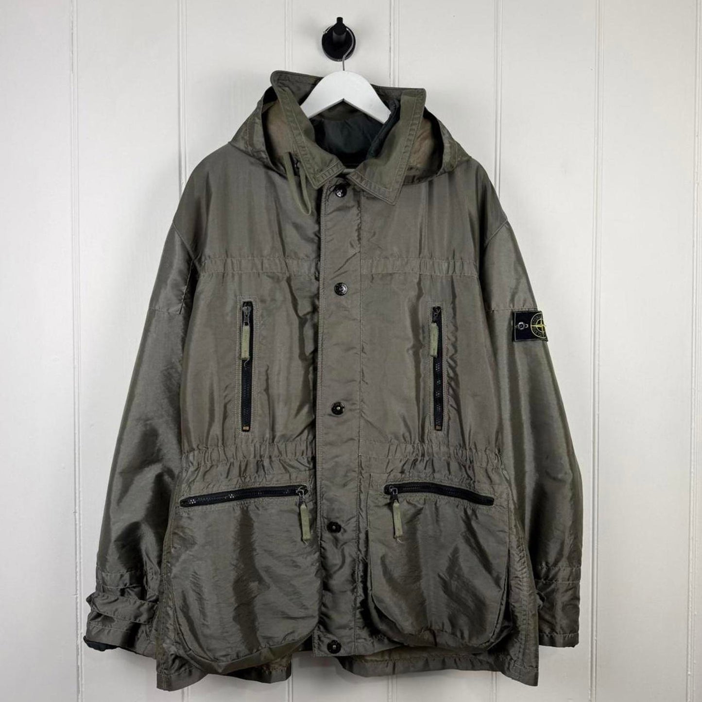 1995 Stone Island Formula Steel Parka Jacket Olive (XL)