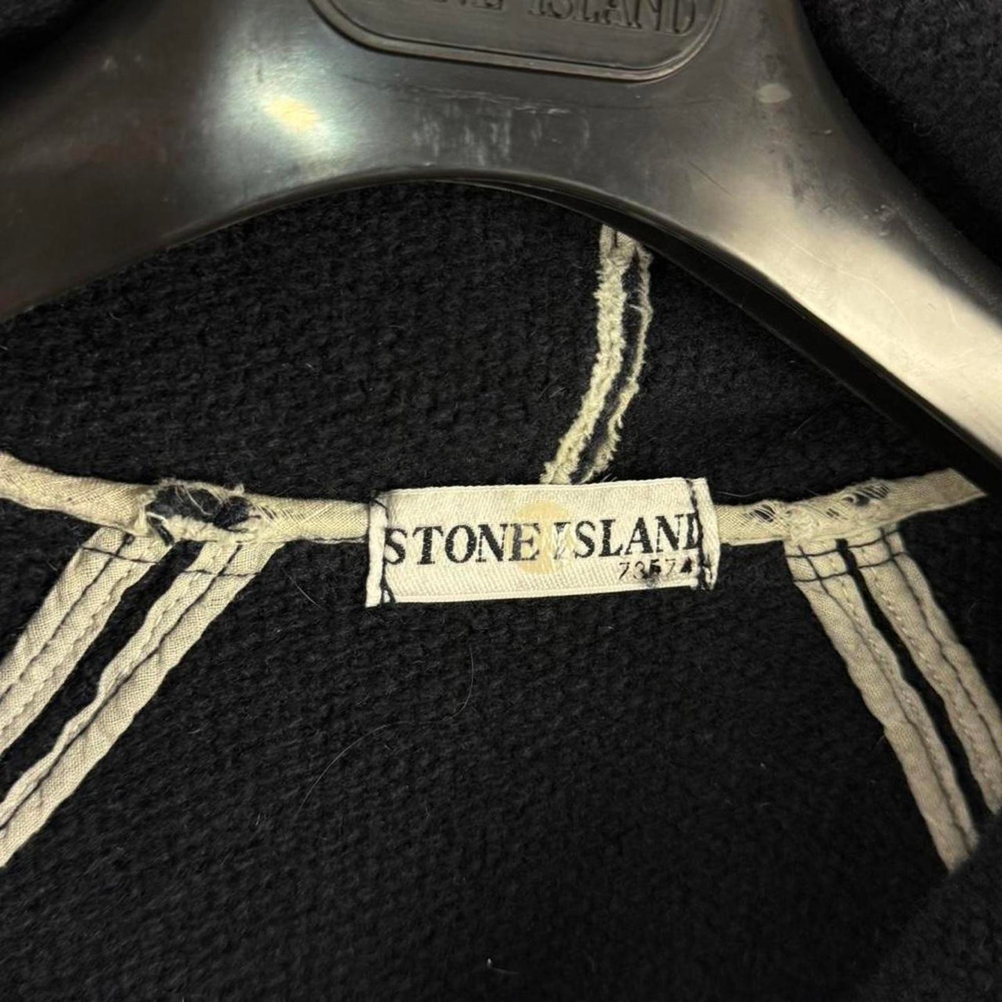 Stone Island Wool Hooded Full-Zip Jacket Navy (L)