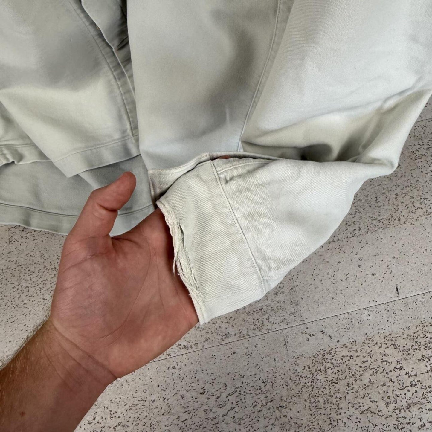90s Stone Island Moleskin Overshirt Light Grey (L)