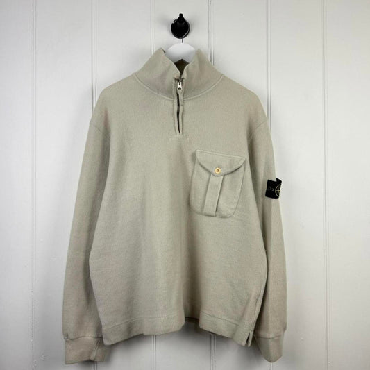 Stone Island Half Zip Knit Sweatshirt – Cream / Ecru (L/XL)