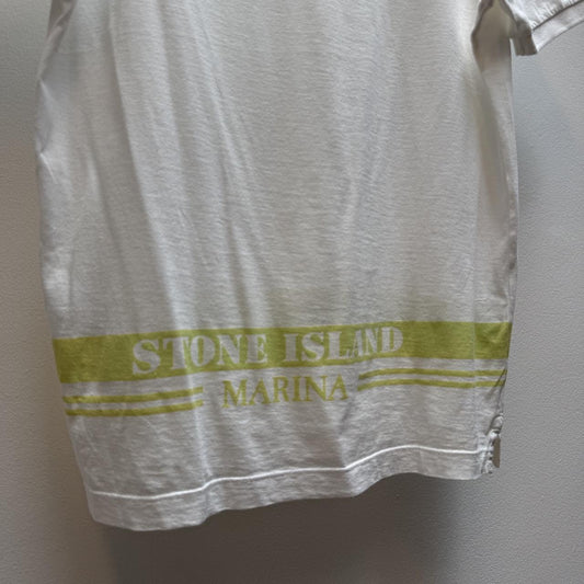 Stone Island Marina Striped Logo Polo Shirt (M)