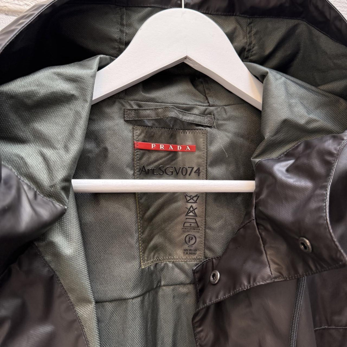 Prada Sport Linea Rossa Rubberised Hooded Jacket (L/XL)