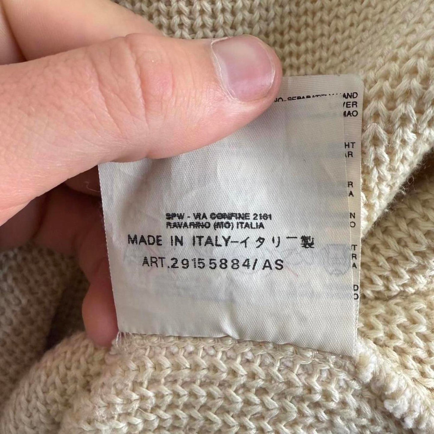 Stone Island Rib Knit Mock Neck Sweater Cream (XL)