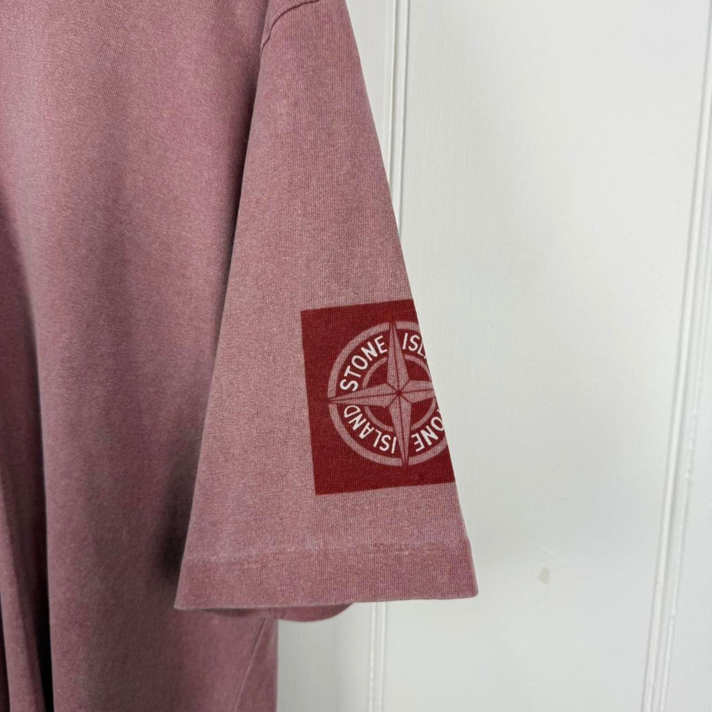 00's Stone Island Logo Polo Shirt Pink (XXL)