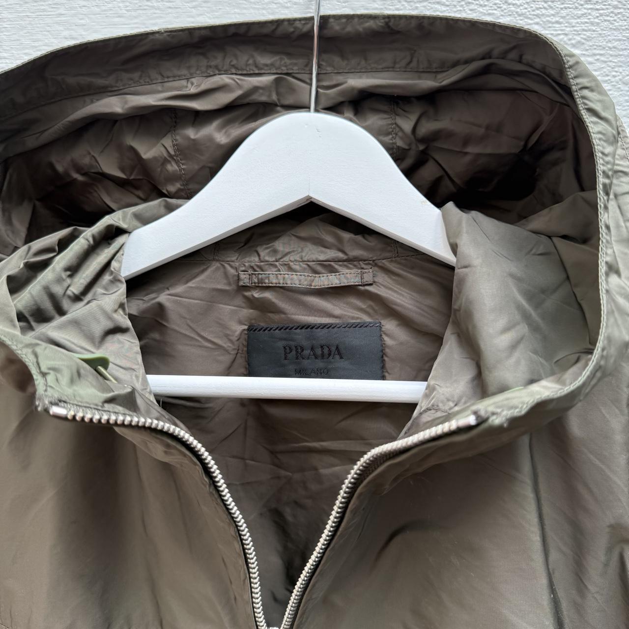 Prada Nylon Shell Jacket in Khaki Green (L)