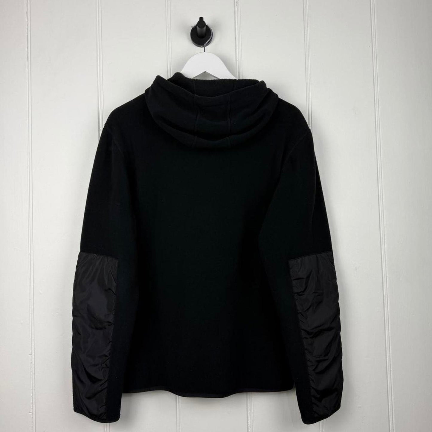 00s Prada Sport Hooded Fleece Jumper in Black (L)