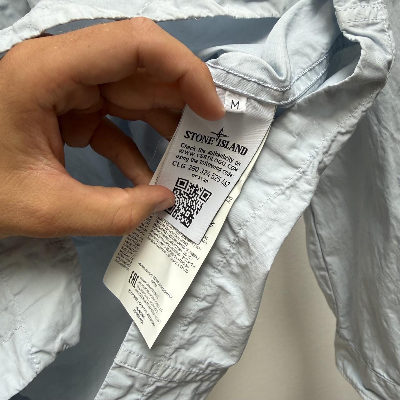 Stone Island Hooded Over Shirt in Light Blue (M)