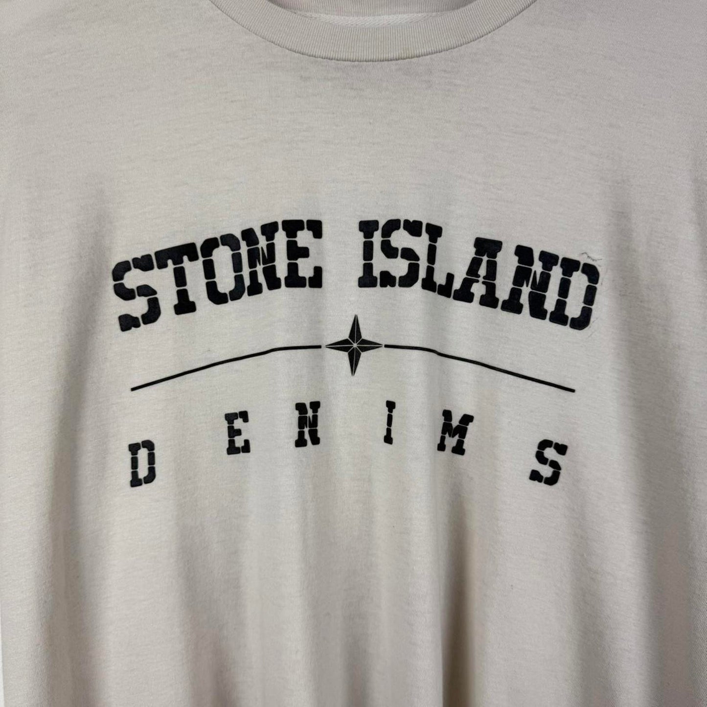 00s Stone Island Denims Logo T-shirt in Beige (XL)