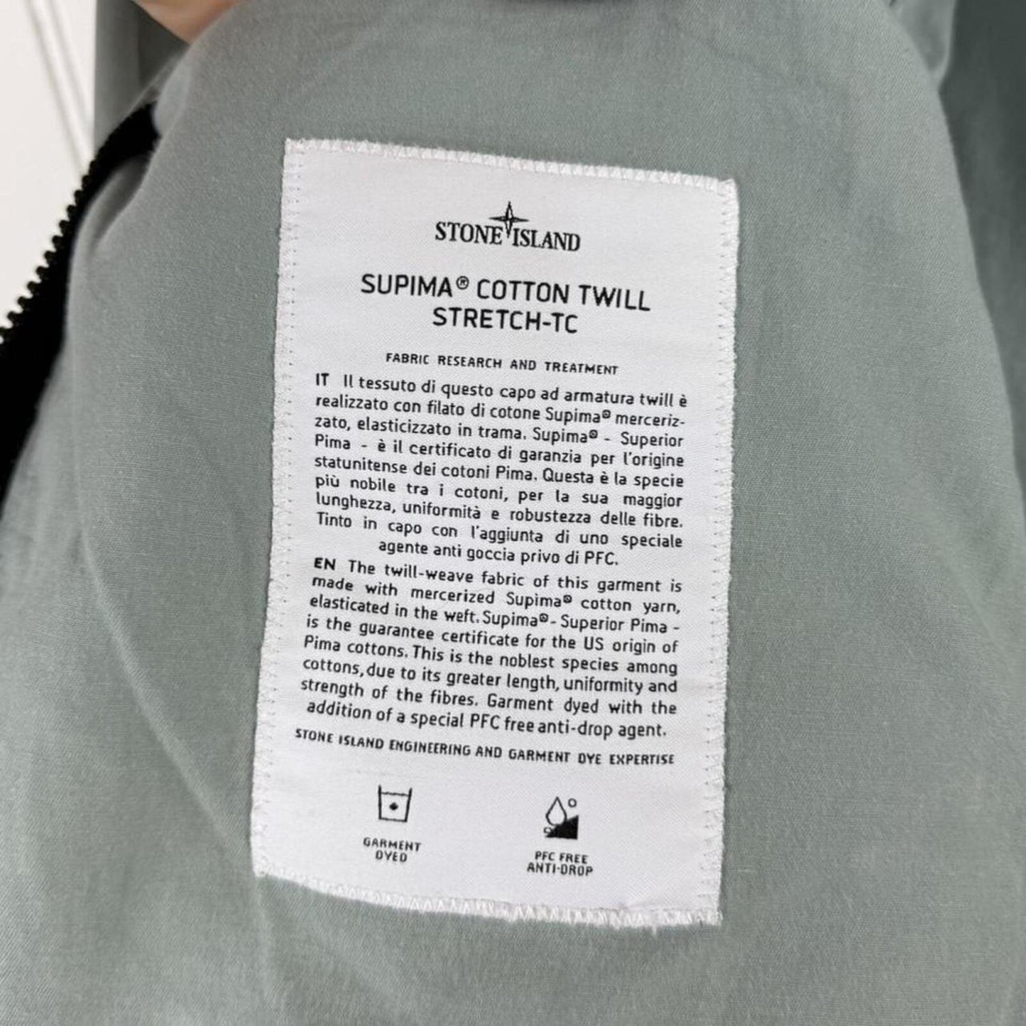 Stone Island Supima Cotton Twill Stretch-TC Jacket Sage Green (L)