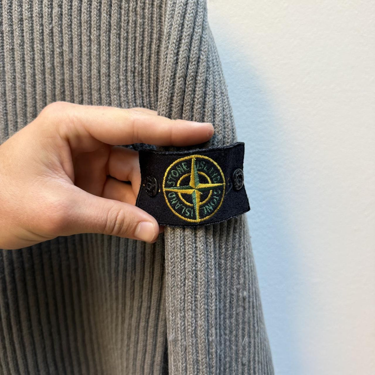 Vintage Stone Island Ribbed Wool Knit Jumper (M)