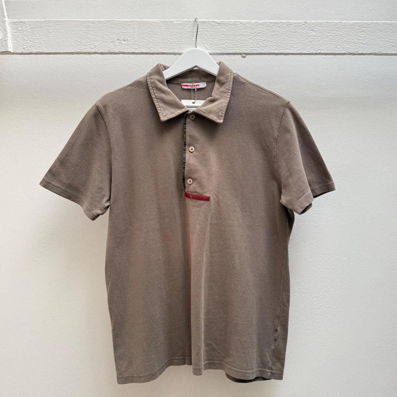 00’s Prada Sport Logo Polo Shirt in brown (M)