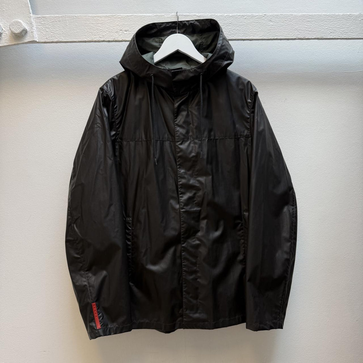 Prada Sport Linea Rossa Rubberised Hooded Jacket (L/XL)