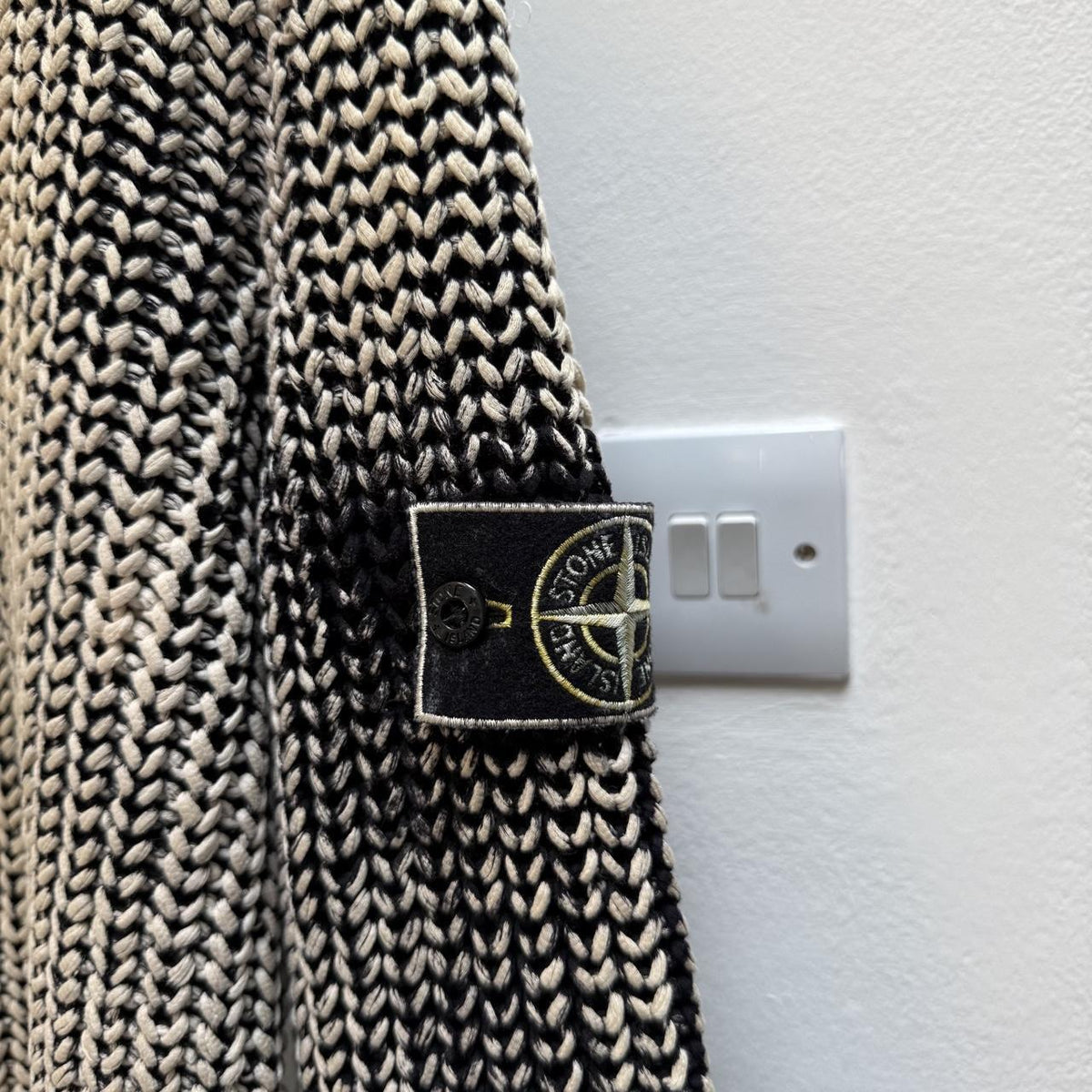 2017 Stone Island Hand Corrosion Cable Knit Jumper (L)