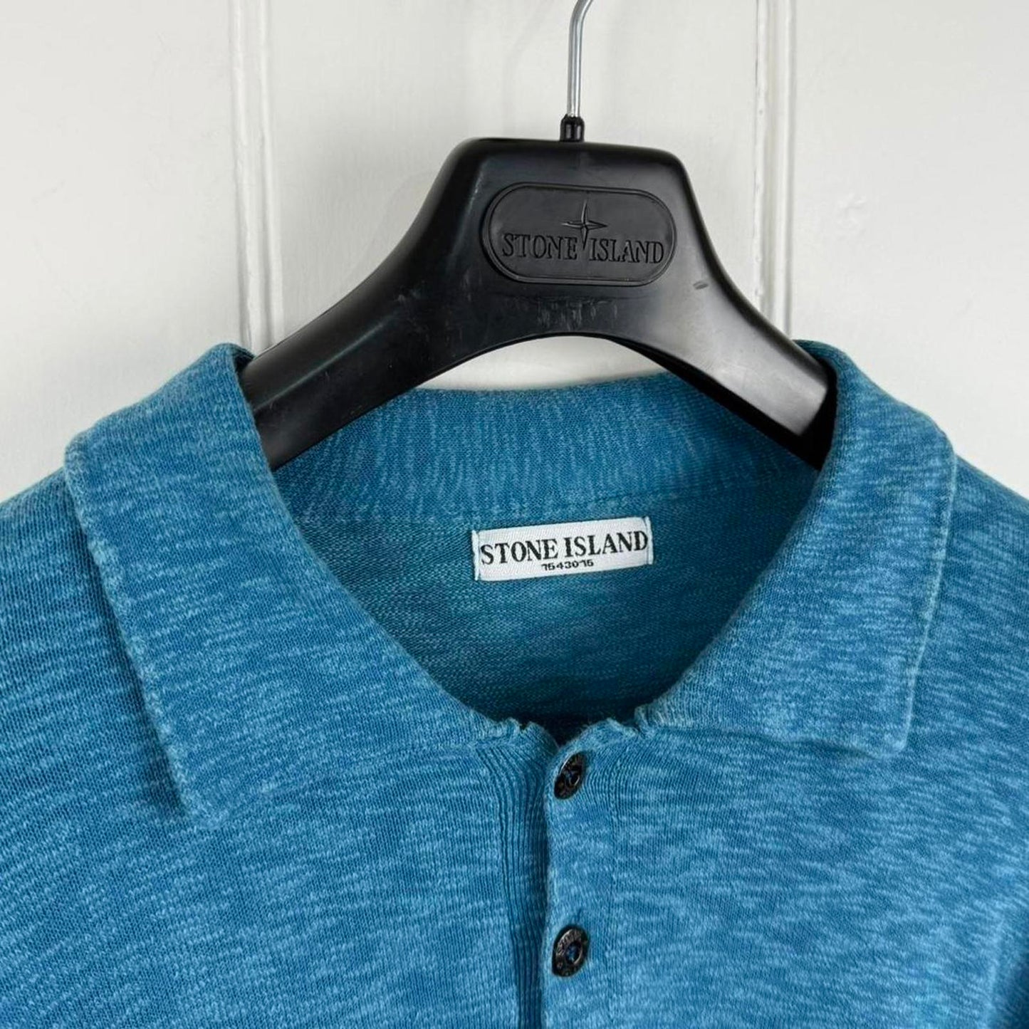 Stone Island Long Sleeve Polo Shirt Blue (XXL)