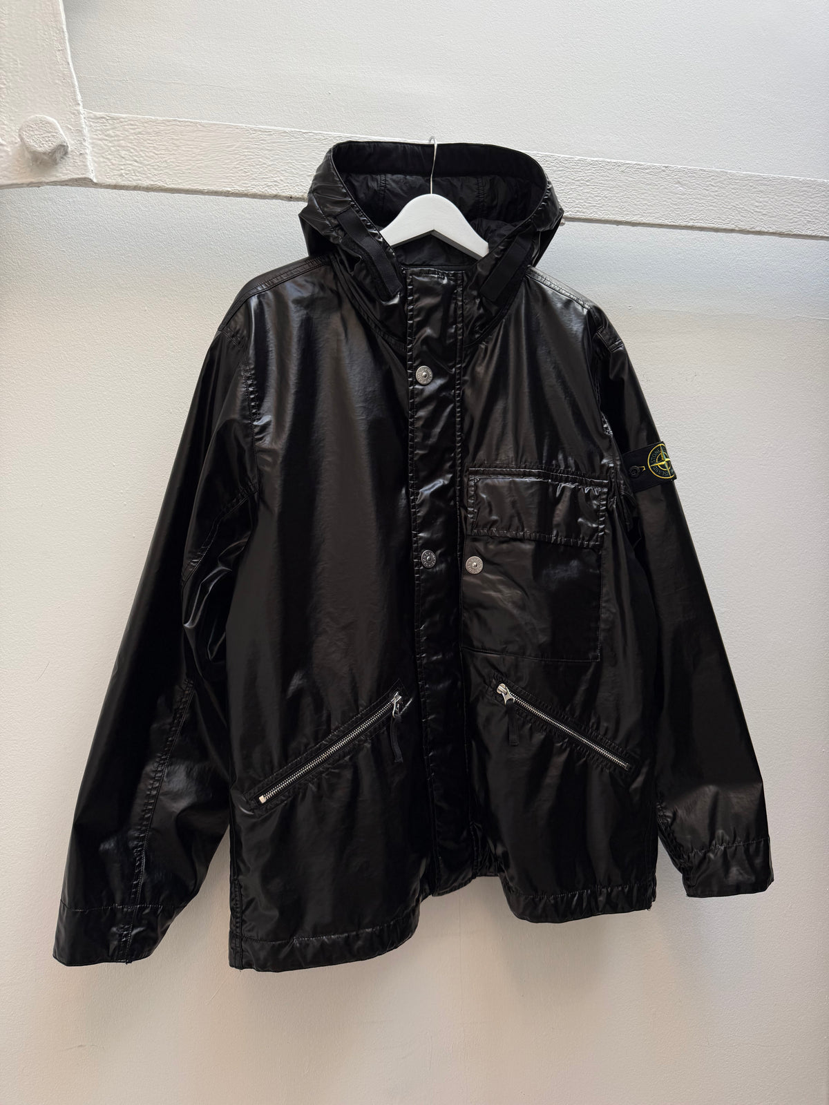 Stone Island Mussola Gommata-TC Jacket – Black (M)