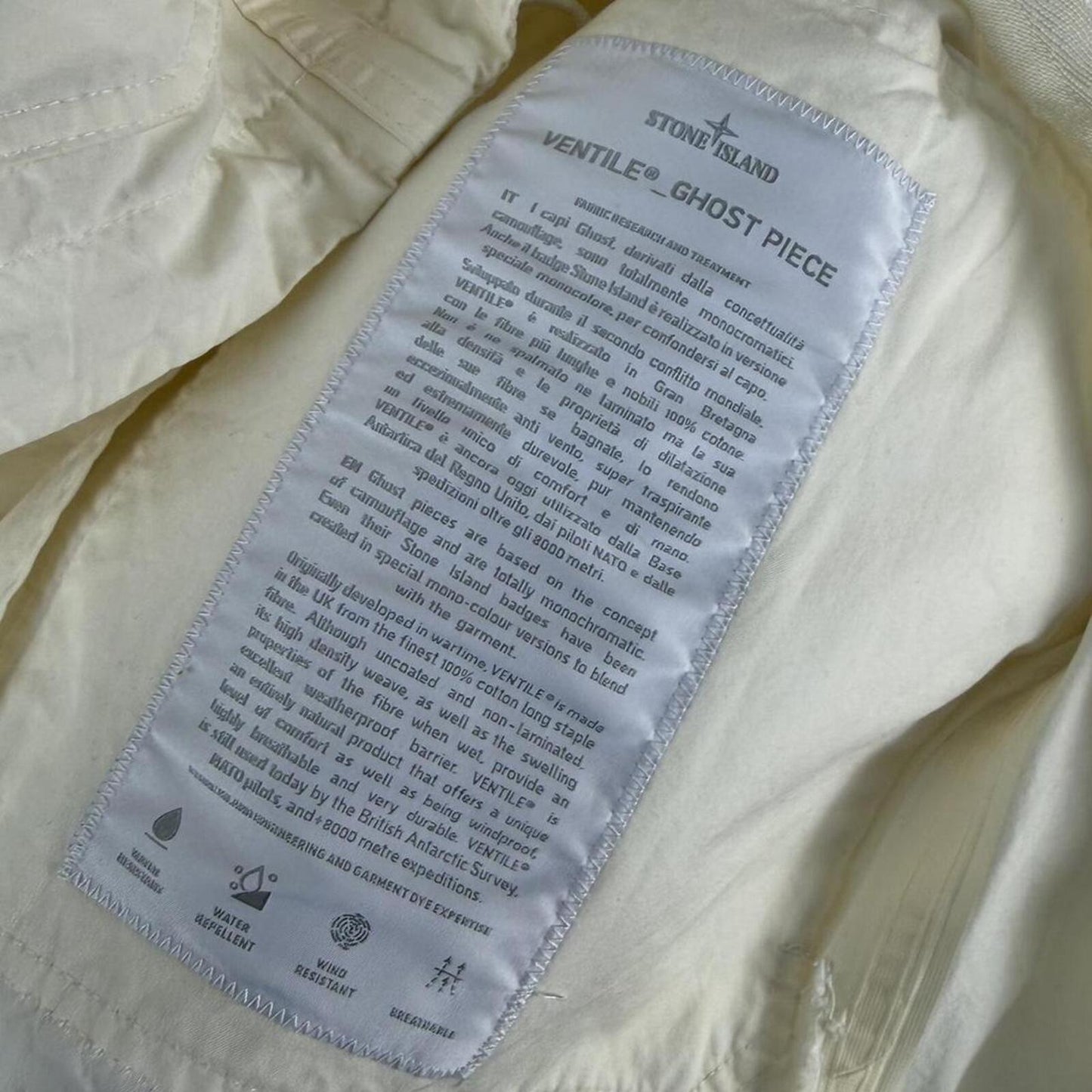 Stone Island Ventile Ghost Piece Jacket Cream (XL)