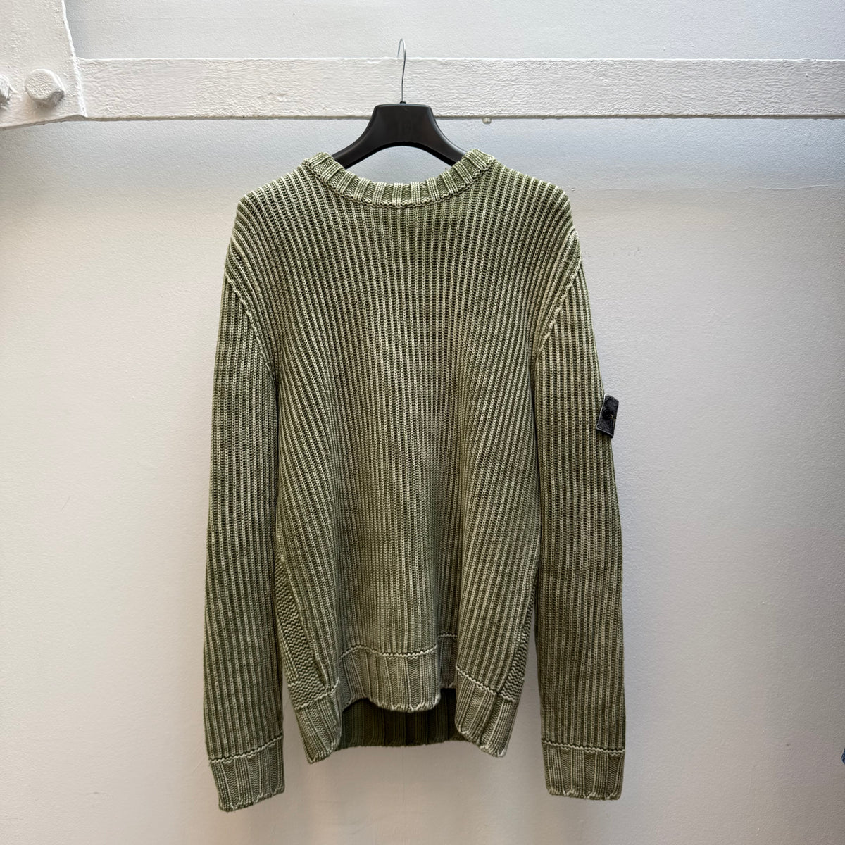 2018 Stone Island Frost Collection Cable Knit Jumper – Olive Green