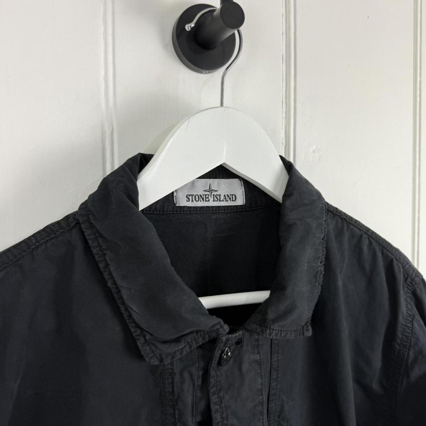 Stone Island Tela Smerigliata Overshirt Jacket Black (XL)