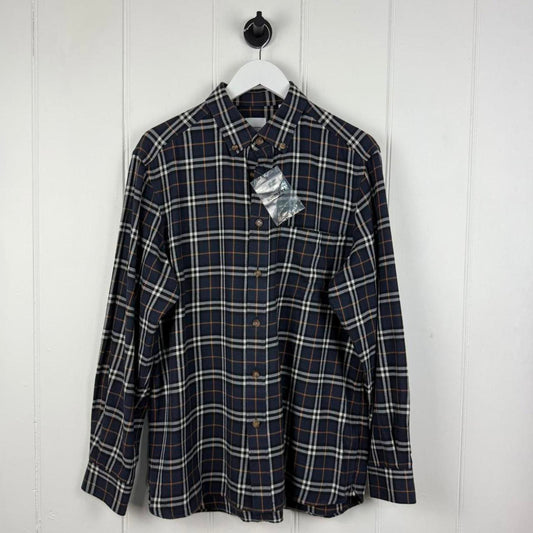 Burberry Checkered Shirt in Navy (L)