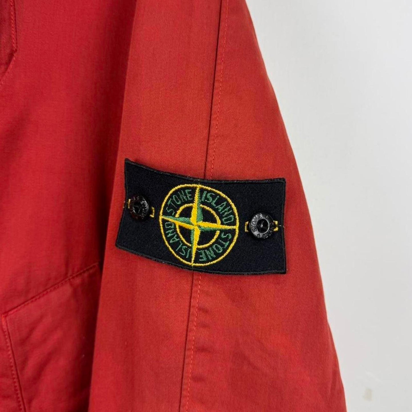 00s Stone Island Raso Gommato Jacket in Red (L)