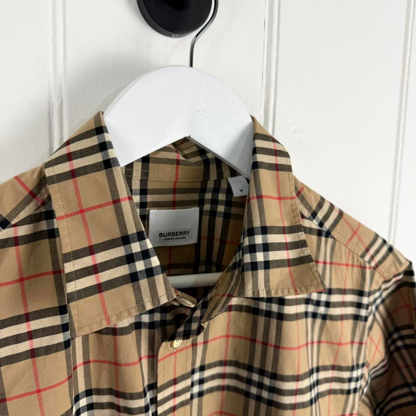 Burberry Nova Check Short Sleeve Shirt Beige (M)