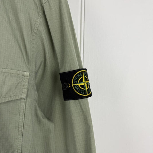Stone Island Ripstop Cotton Overshirt Sage (M)