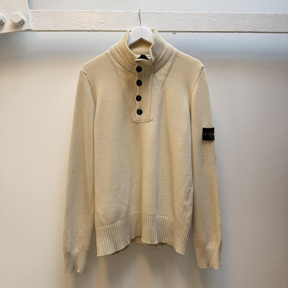 Stone Island Wool Knit Quarter Button Jumper (L)