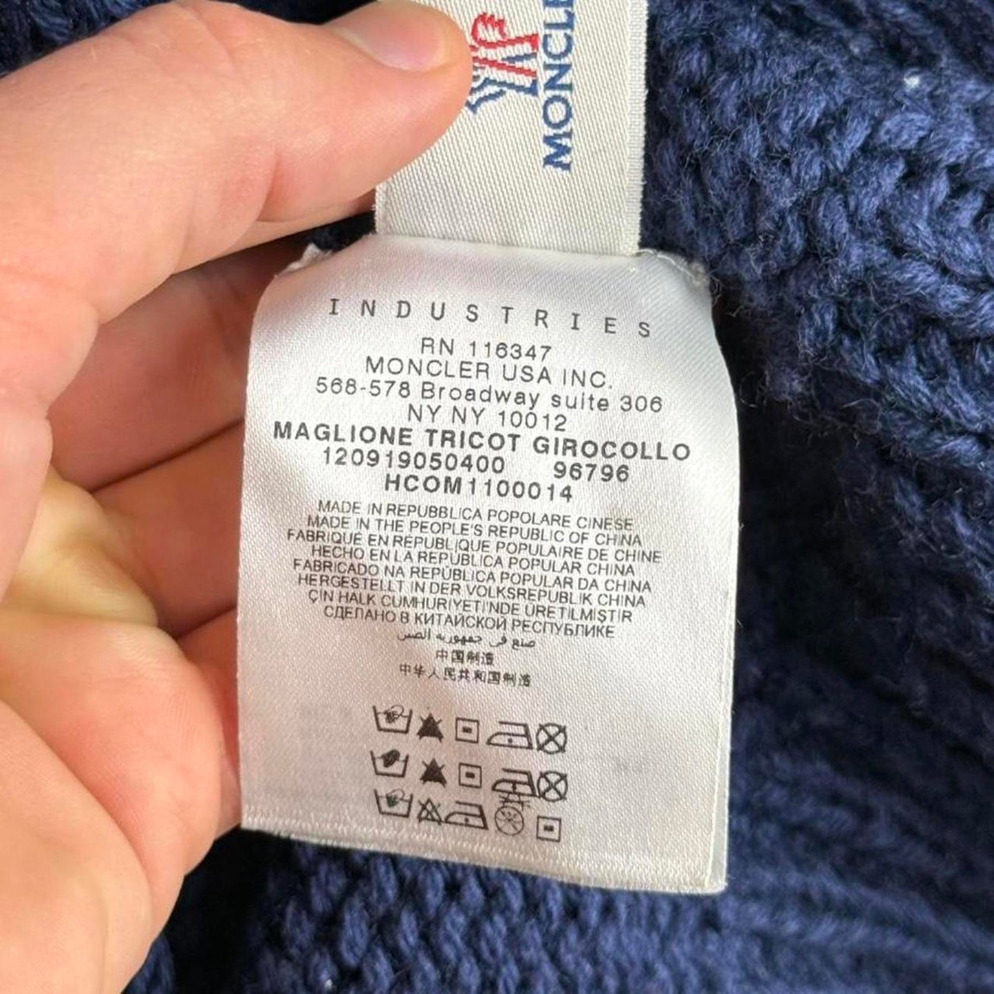 Moncler Fair Isle Wool Knit Sweater Navy/Cream (XL)