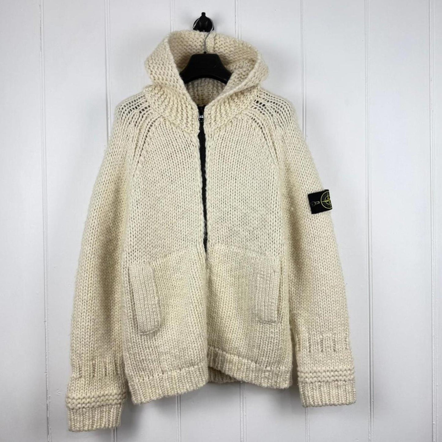 Stone Island Heavy Knit Hooded Zip Jacket (L)
