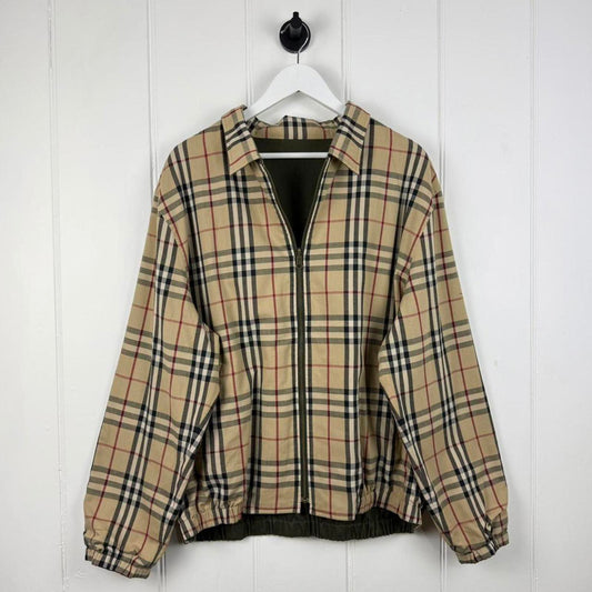 Vintage Burberry Reversible Harrington Jacket In Green (L)