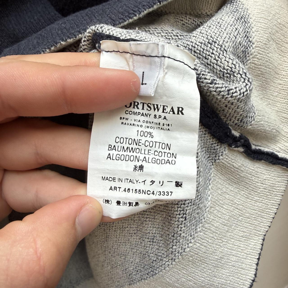 Early 2000s Stone Island Logo Knit Jumper (L)