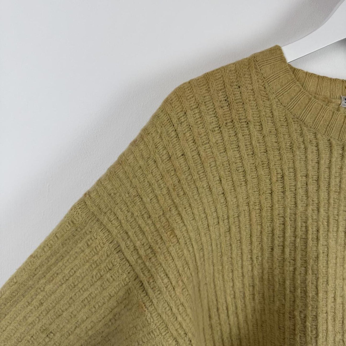 Stone Island Ribbed Wool Blend Knit Jumper Beige (M/L)