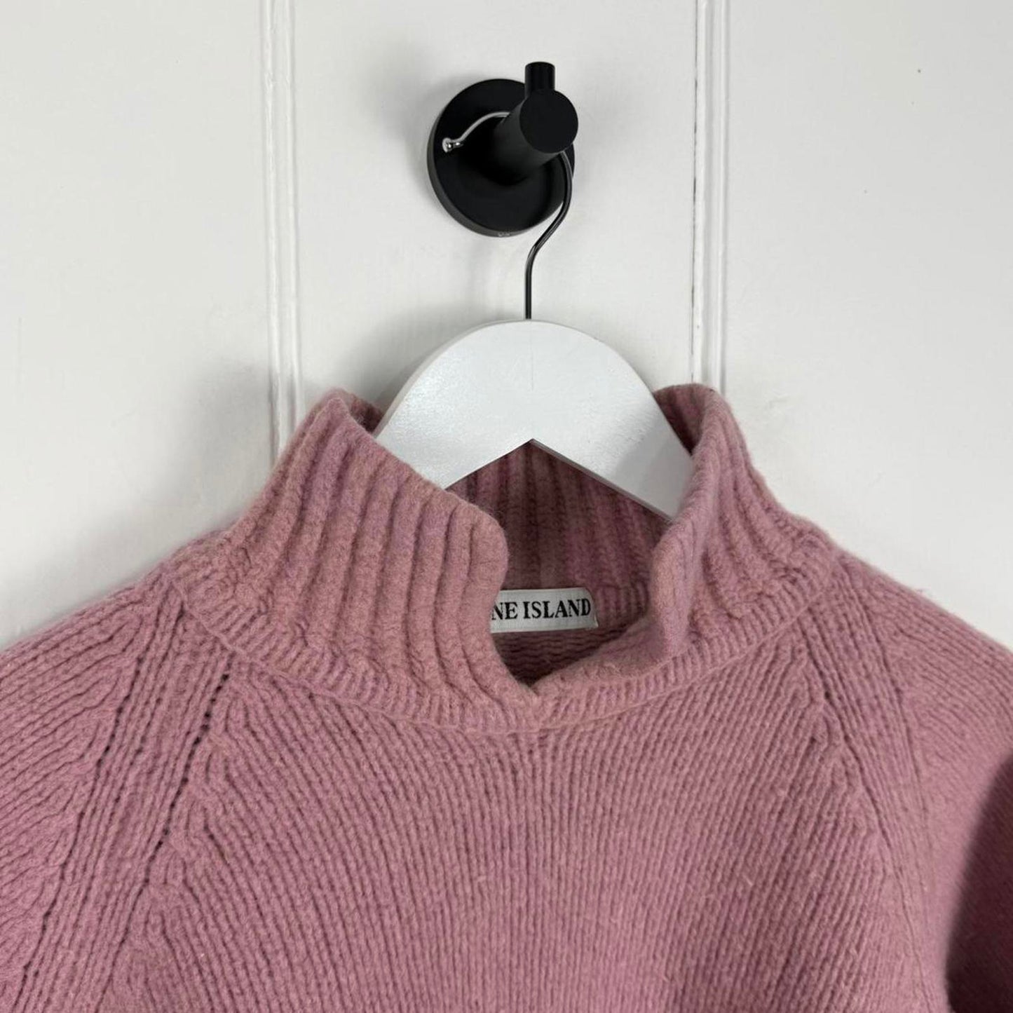 90's Stone Island Vintage Wool Knit Jumper Pink (S)