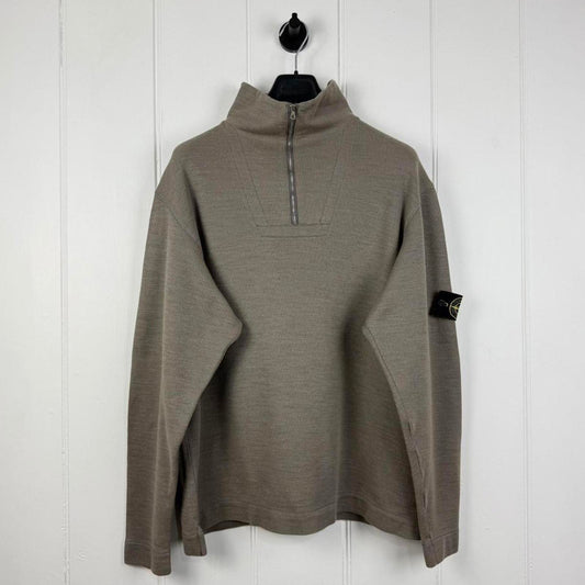 Stone Island Half-Zip Heavy Jersey Sweat Taupe (L)