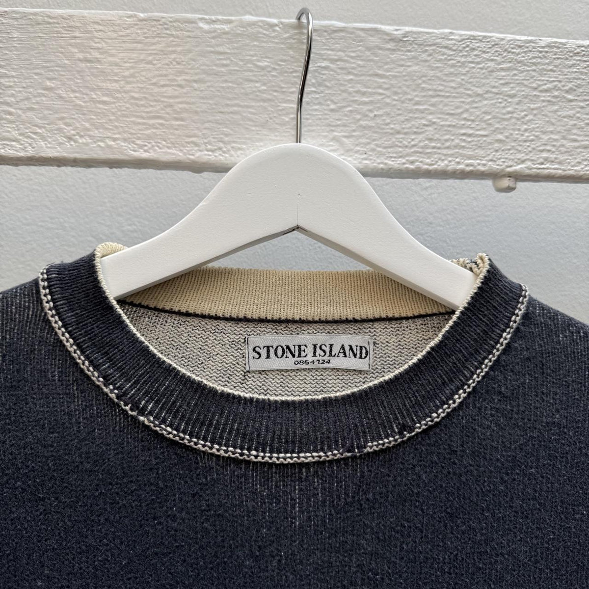 Early 2000s Stone Island Logo Knit Jumper (L)