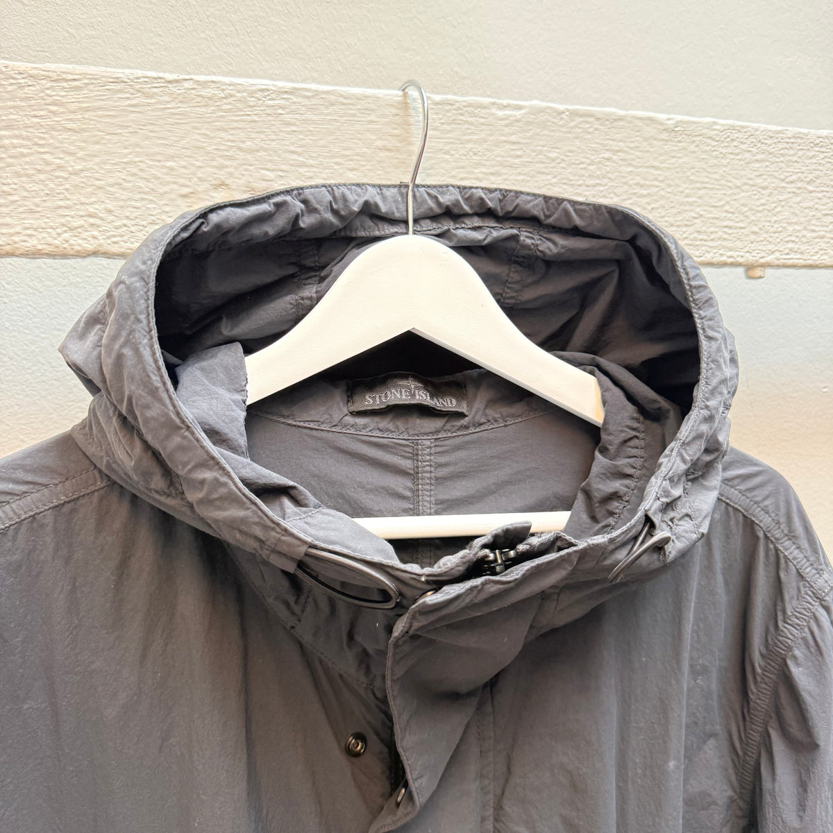 Stone Island Ghost Piece Nylon Smerigliato Parka Jacket – Black
