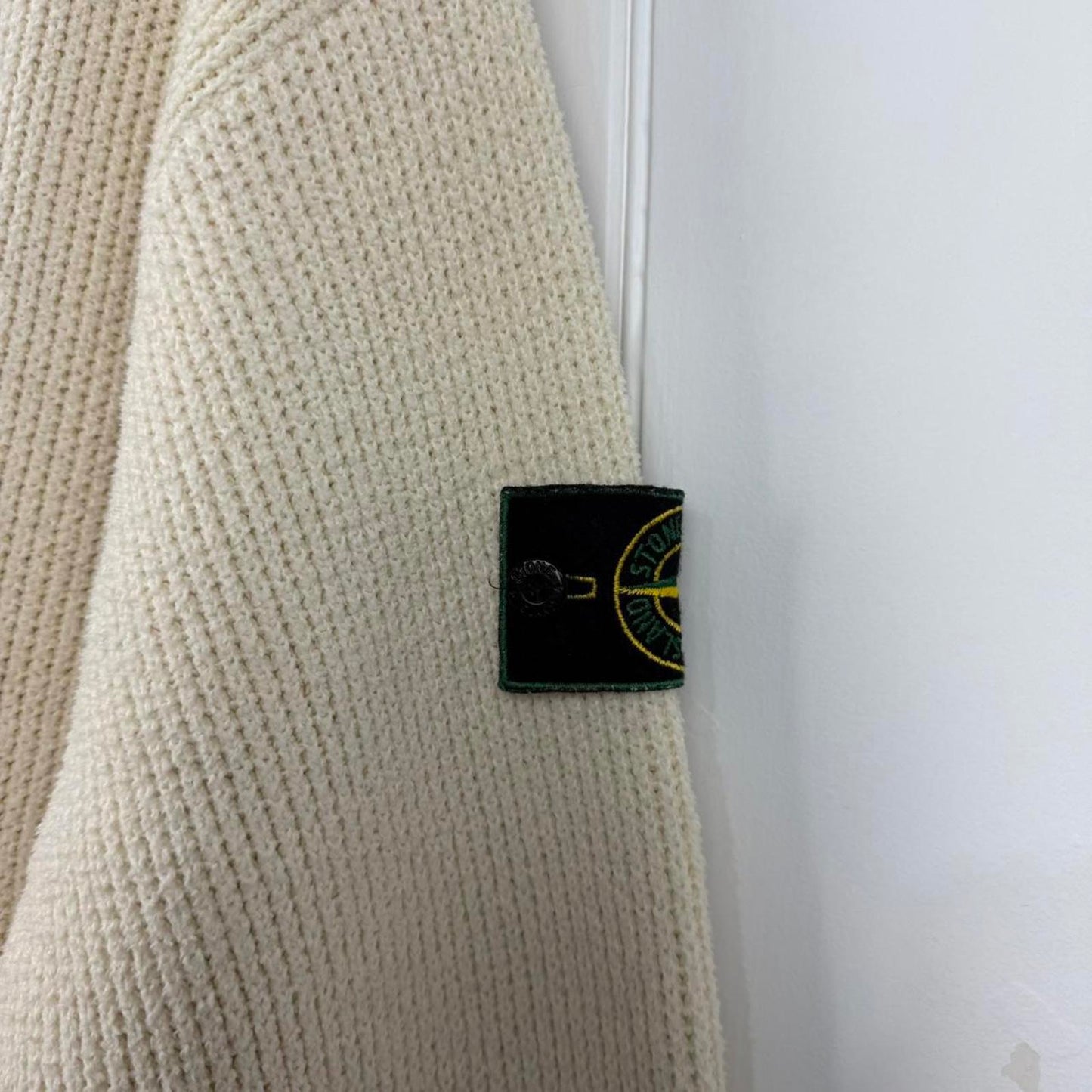 Stone Island Rib Knit Mock Neck Sweater Cream (XL)