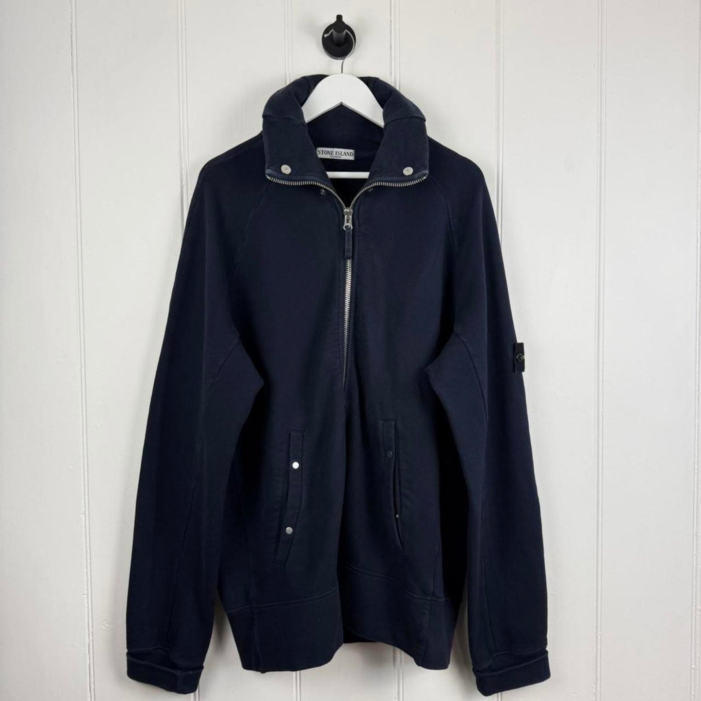 Stone Island Zip-Up Sweatshirt Navy (XXL)