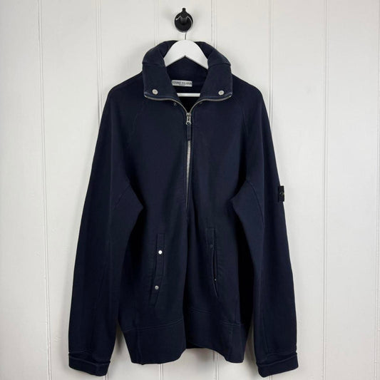 Stone Island Zip-Up Sweatshirt Navy (XXL)