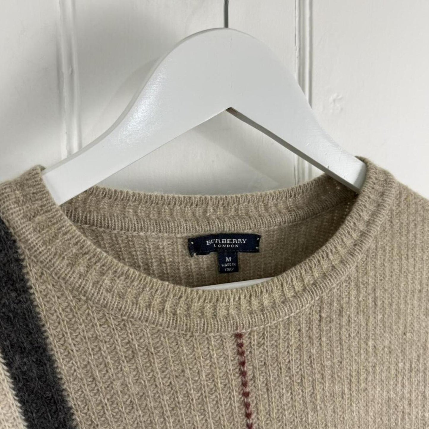 Burberry Vintage Nova Check Knit Jumper Beige (M)